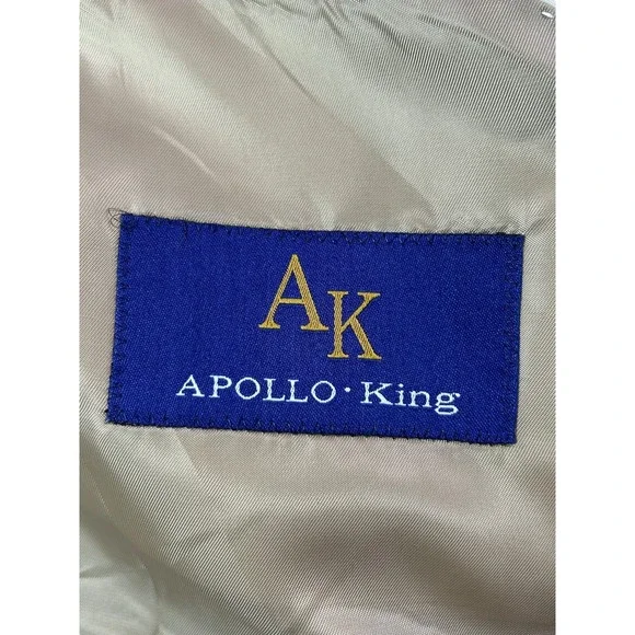Apollo King Super 150's Hand Stitching Suit Jacket Mens Sz 52L Beige Blazer NWT